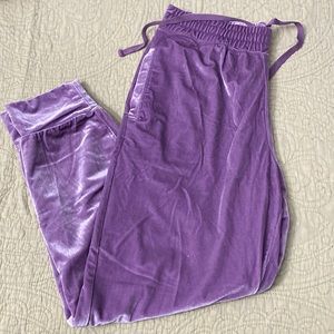 Velour joggers in purple! Size Medium!